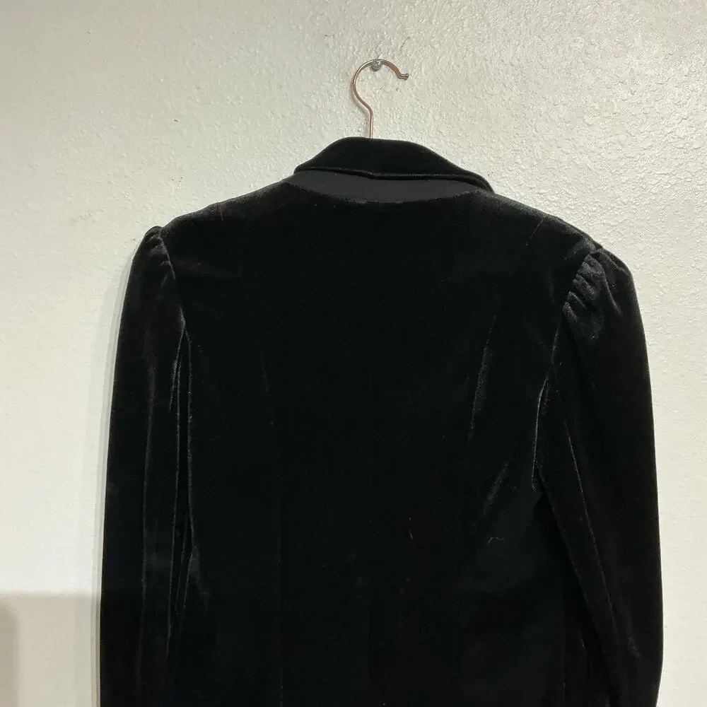 Nordstrom Leith Black Velour Blazer Sz XS